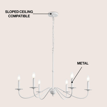 Wicklow 34.75" Bohemian Farmhouse Iron LED Chandelier